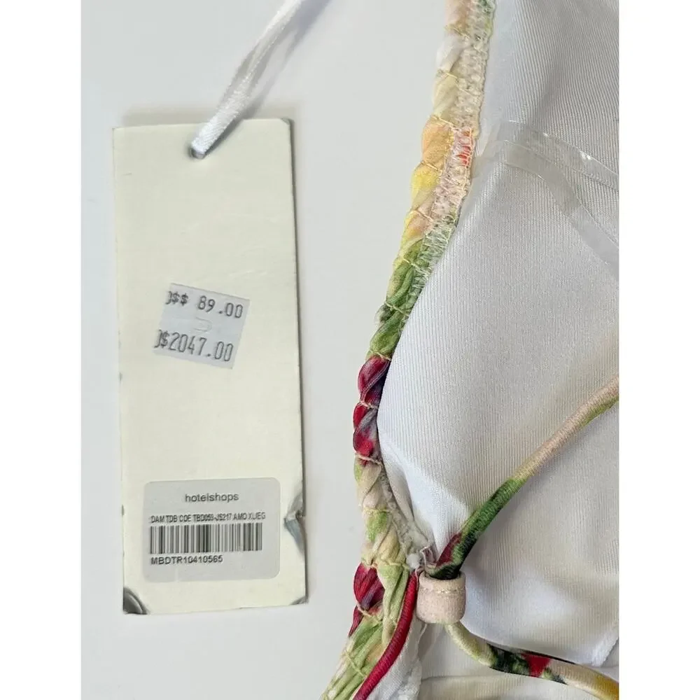 NWT Amiani Resort One Piece Floral Swimsuit Crossback Size XL